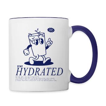 Stay Hydrated - Drink Your Water - Contrasting Mug - white/cobalt blue - Right