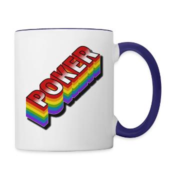 Poker Shirt Regenbogen - Tasse zweifarbig - Weiß/Kobaltblau - Rechts