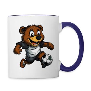 Ours Football / Football Ours - Mug contrasté - blanc/bleu cobalt - Droite