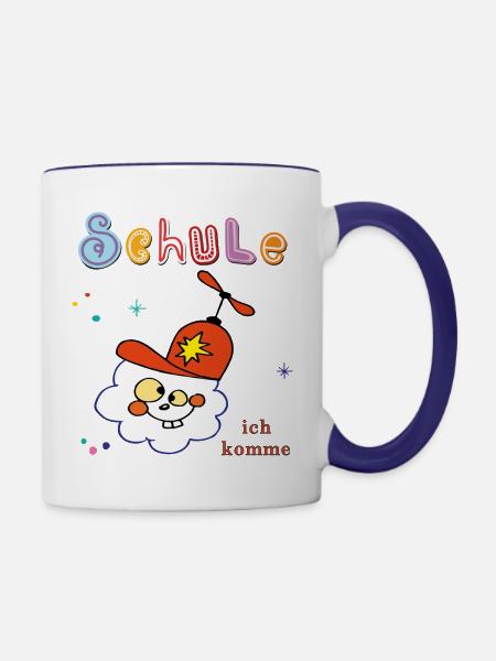 Schule Schulkind - Tasse zweifarbig - Weiß/Kobaltblau