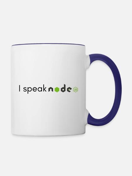 I speak Node.js - Tasse zweifarbig - Weiß/Kobaltblau
