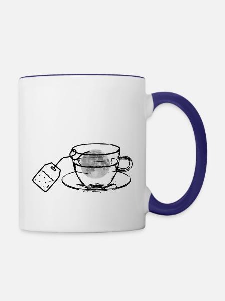 Mond-Cup - Tasse zweifarbig - Weiß/Kobaltblau