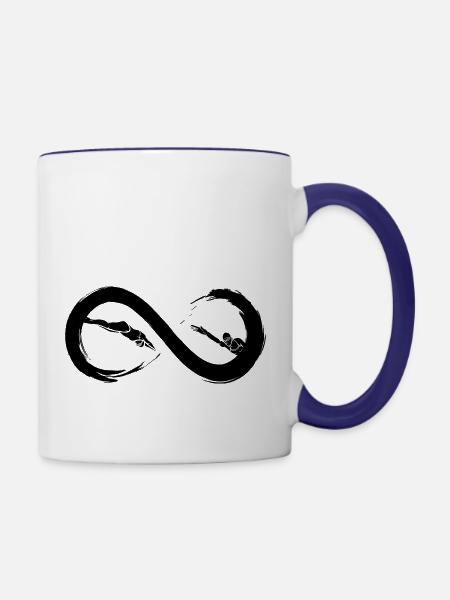 Infinity-Schwimmen - Tasse zweifarbig - Weiß/Kobaltblau