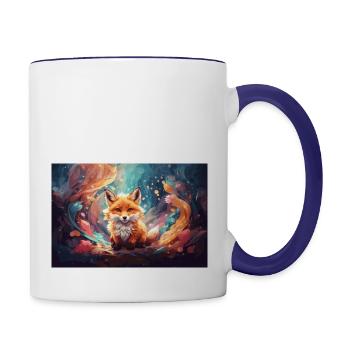 süßer baby Fuchs im Zauberwald - Tasse zweifarbig - Weiß/Kobaltblau - Rechts