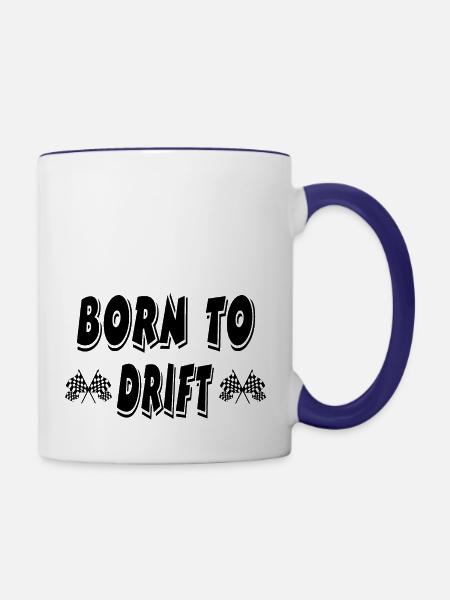 Auto - Tasse zweifarbig - Weiß/Kobaltblau