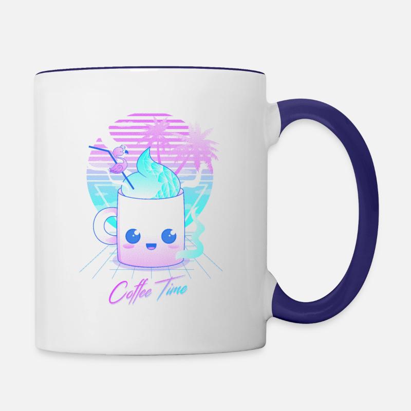 Coffe Time - Mug contrasté - blanc/bleu cobalt