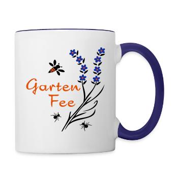 Garden Fairy, Flowers, Insects - Contrasting Mug - white/cobalt blue - Right