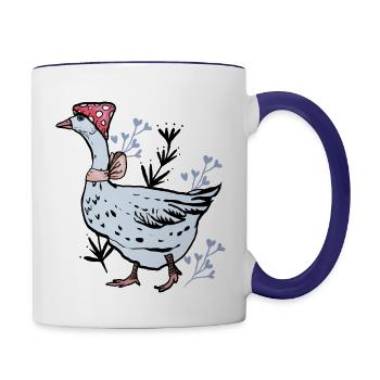Oie Cottagcore - Mug contrasté - blanc/bleu cobalt - Droite