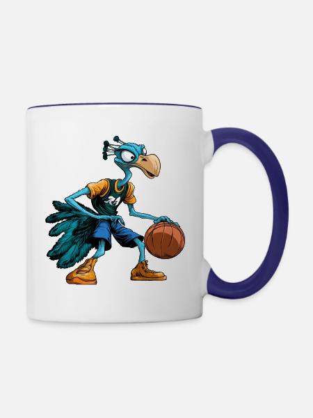 Basketball Vogelstrauss - Tasse zweifarbig - Weiß/Kobaltblau