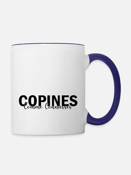 Freundinnen als - Tasse zweifarbig - Weiß/Kobaltblau