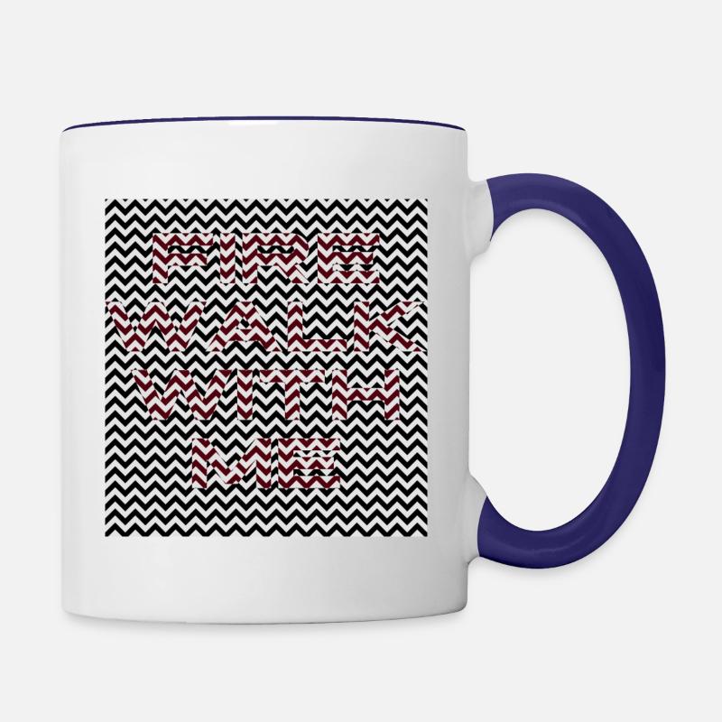 Feu marche avec moi - Mug contrasté - blanc/bleu cobalt