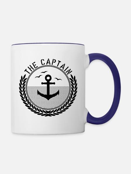 The Captain - Anchor - Tasse zweifarbig - Weiß/Kobaltblau