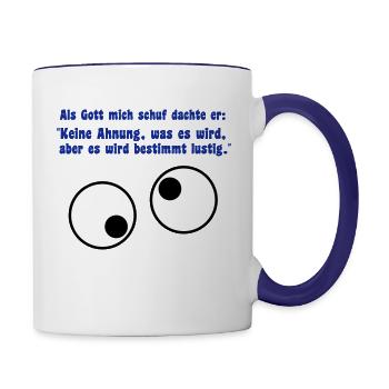 lustig - Tasse zweifarbig - Weiß/Kobaltblau - Rechts