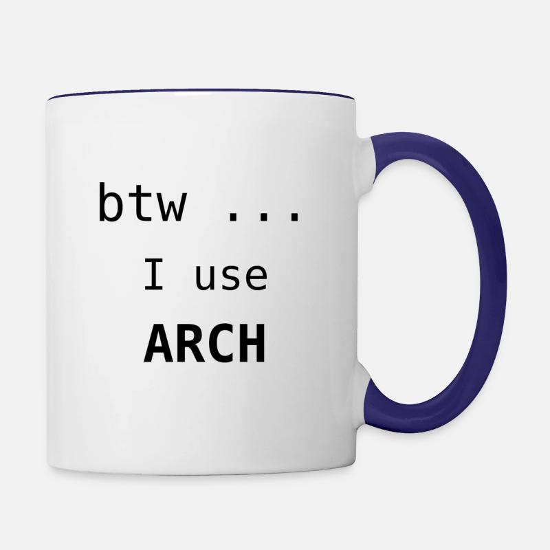 J’utilise Arch black - Linux System - Mug contrasté - blanc/bleu cobalt