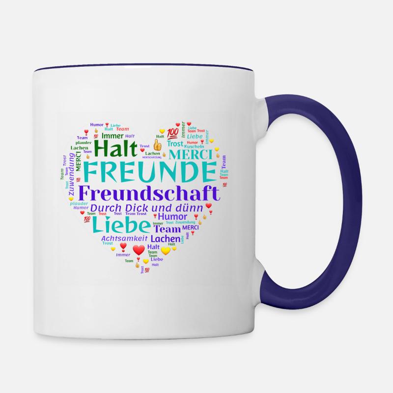 Amis - Mug contrasté - blanc/bleu cobalt