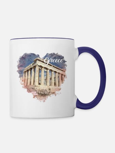 Akropolis - Tasse zweifarbig - Weiß/Kobaltblau