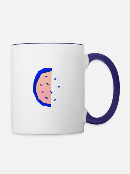 Abstrakte Melone - Tasse zweifarbig - Weiß/Kobaltblau