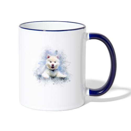 Siberian Husky White Lindo Cachorro -por- Wyll-Fryd - Taza en dos colores