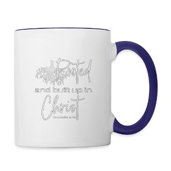 Le dessein chrétien enraciné et édifié en Christ - Mug contrasté - blanc/bleu cobalt - Droite