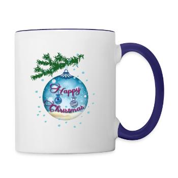 Blue Bauble - Contrasting Mug - white/cobalt blue - Right