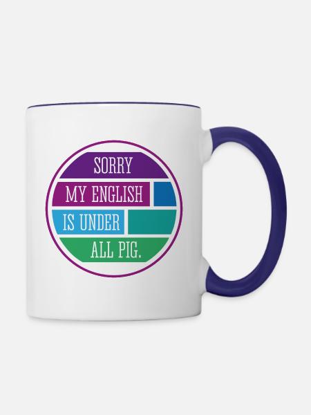 Sorry - Tasse zweifarbig - Weiß/Kobaltblau