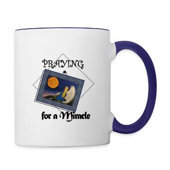 The sadness of an angel on a hill - Contrasting Mug - white/cobalt blue - Right