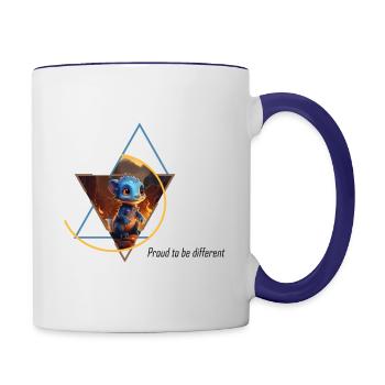 Hybride souris-salamandre - Mug contrasté - blanc/bleu cobalt - Droite