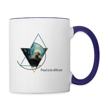 Hybride paresseux-ours fluffy - Mug contrasté - blanc/bleu cobalt - Droite