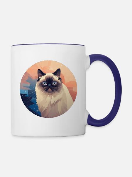Himalayan cat - Tasse zweifarbig - Weiß/Kobaltblau