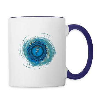 Vishuddha Cinquième Chakra - Mug contrasté - blanc/bleu cobalt - Droite