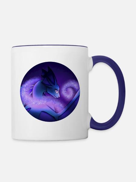 Sternenstaub-Drache - Tasse zweifarbig - Weiß/Kobaltblau
