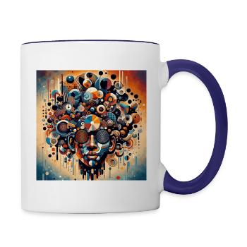 Afro Kulturelle Essenz - Tasse zweifarbig - Weiß/Kobaltblau - Rechts