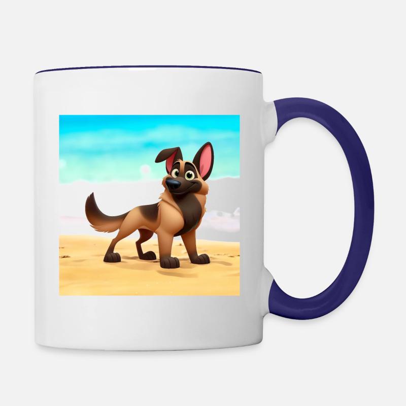 Malinois 6 - Contrasting Mug - white/cobalt blue