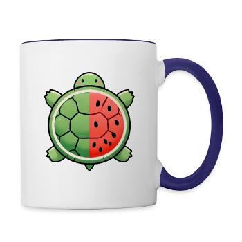 Natures Sweet Blend Watermelon Turtle - Contrasting Mug - white/cobalt blue - Right