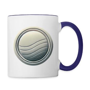 Modernes Abzeichen-Emblem-Design - Tasse zweifarbig - Weiß/Kobaltblau - Rechts