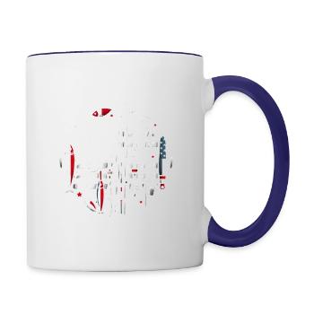 Canne à pêche American Flag Design - Mug contrasté - blanc/bleu cobalt - Droite