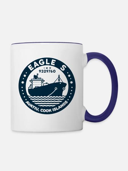 Adler S - Tasse zweifarbig - Weiß/Kobaltblau