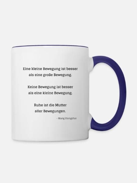 Eine kleine Bewegung - Tasse zweifarbig - Weiß/Kobaltblau
