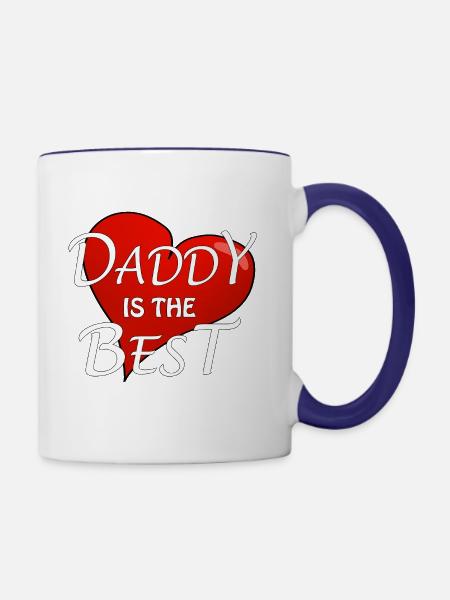 DADDY IS THE BEST - Tasse zweifarbig - Weiß/Kobaltblau