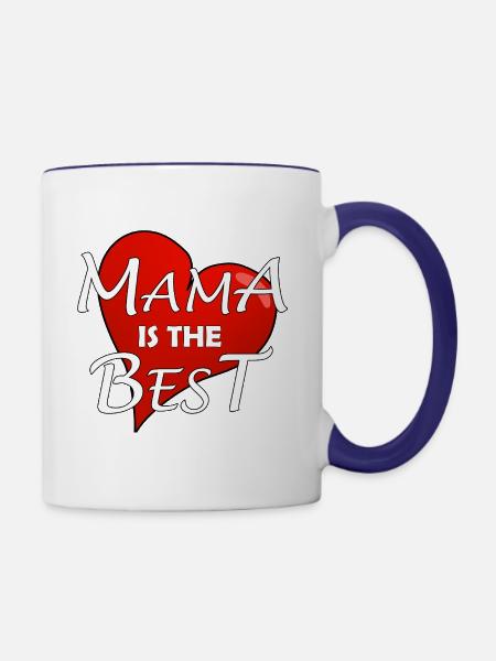 MAMA IS THE BEST - Tasse zweifarbig - Weiß/Kobaltblau