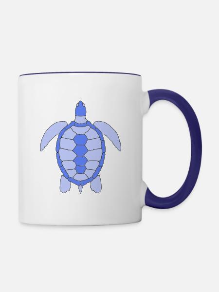 TURTLE - Tasse zweifarbig - Weiß/Kobaltblau
