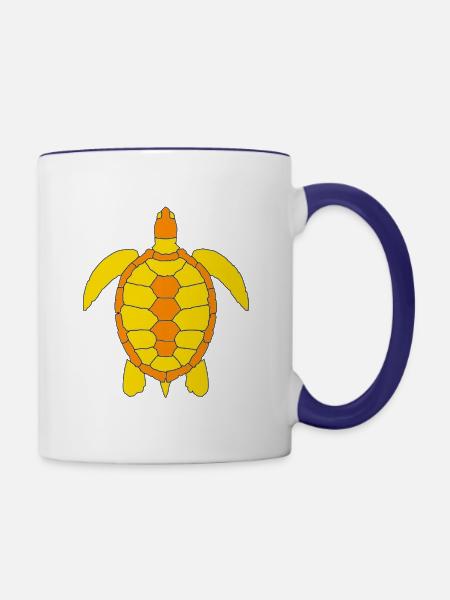 TURTLE - Tasse zweifarbig - Weiß/Kobaltblau