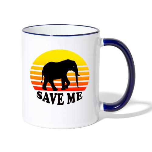 Elefant SAVE ME Schattenriss Sonne - Tasse zweifarbig