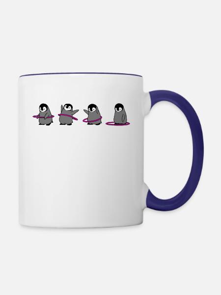 Pinguin Hula Hoop - Tasse zweifarbig - Weiß/Kobaltblau