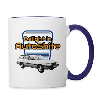 Lonsdale 2.6 Estate Freude an AutoShite - Tasse zweifarbig - Weiß/Kobaltblau - Rechts