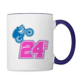 24" pink Streettrials TRIAL bike - Fahrrad Sport - Tasse zweifarbig - Weiß/Kobaltblau - Rechts