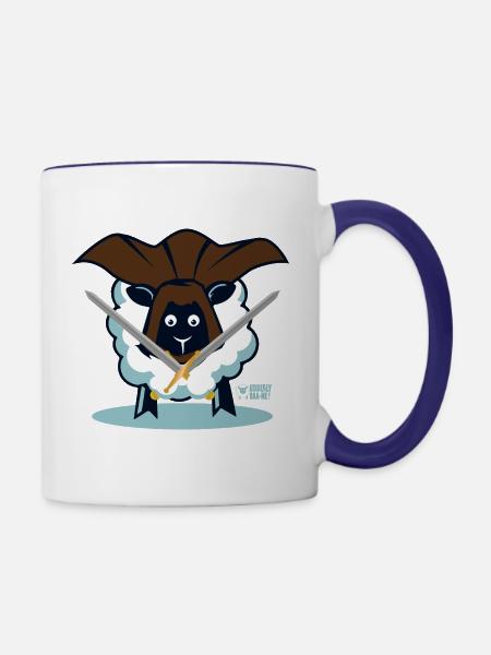 Schaf ein Krieger? - Tasse zweifarbig - Weiß/Kobaltblau