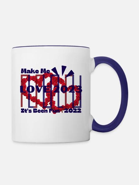 Liebe 2023 - Tasse zweifarbig - Weiß/Kobaltblau