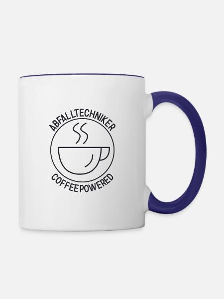 Abfalltechniker Coffee Powered - Tasse zweifarbig - Weiß/Kobaltblau