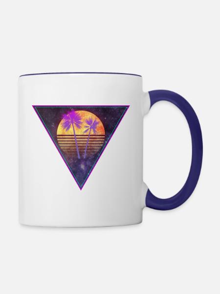 triangle black - Tasse zweifarbig - Weiß/Kobaltblau